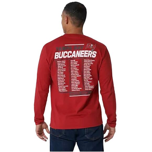 NFL Super Bowl LV Bucs Men's Team Roster Long Sleeve RED NWT SIZE XL - Picture 2 of 9